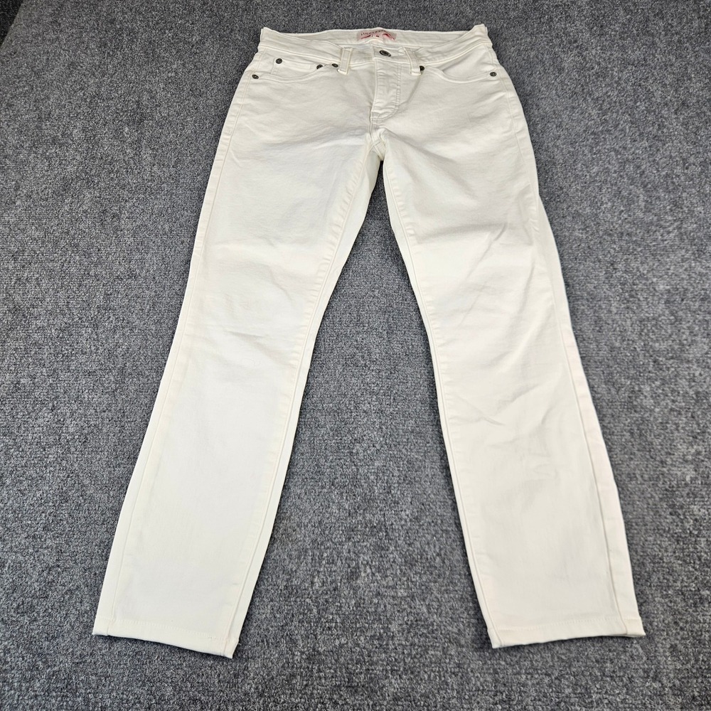 Lucky Brand Ava Mid Rise Skinny Jeans White Denim Size 2/26 A Stretch Skinny Fit